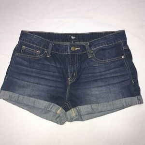 GAP Denim whisker front wash shorts cuffed hems